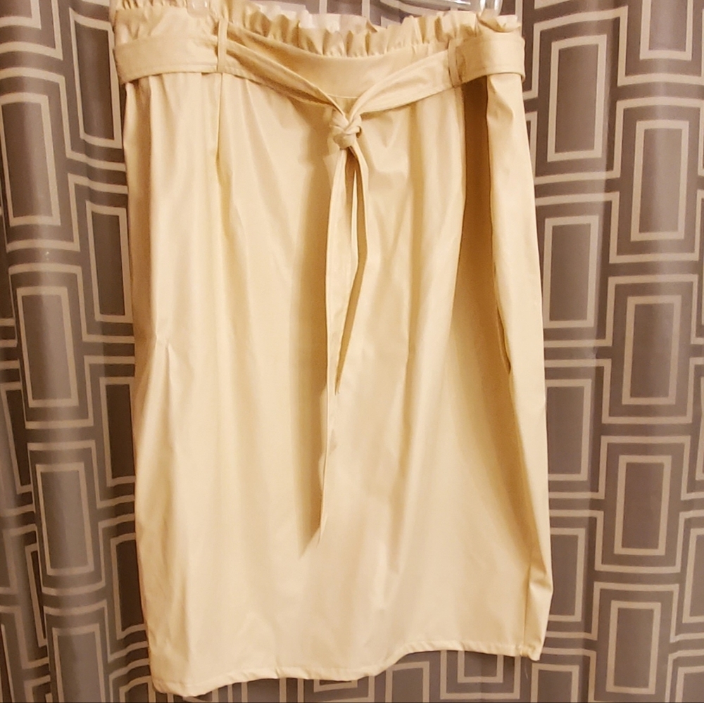 Faux leather skirt with waist detail